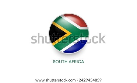 3D VECTOR FLAG OF THE south africa