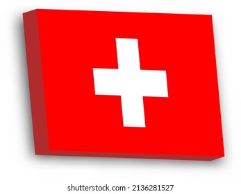 3D-Vektorflagge der Schweiz
