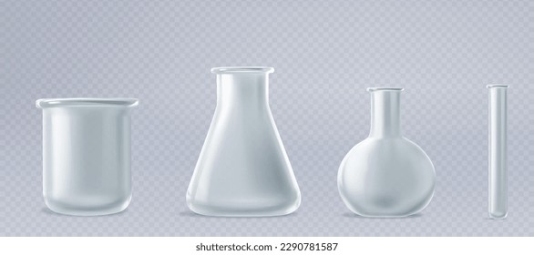 3 d Química Vector Flask, Banner científico para medicina, biología, química y concepto científico. Ilustración del vector