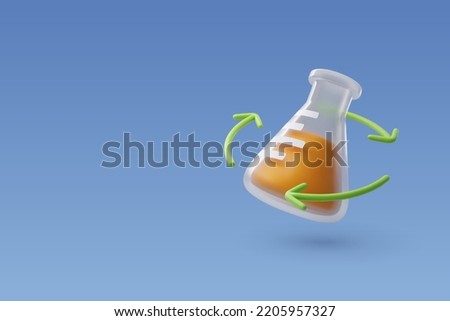  3d Vector Flask Chemistry, Scientific banner for medicine, Biology, Chemistry and science concept. Eps 10 Vector.