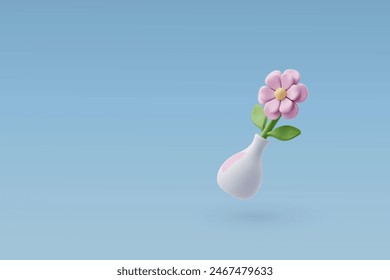 3d Vector Flower vase, Home and furniture concept. Eps 10 Vector.