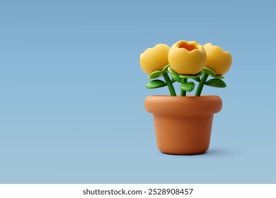 3d vetor flores tulipas no potenciômetro, equipamento para conceito idoso. Vetor Eps 10. 
