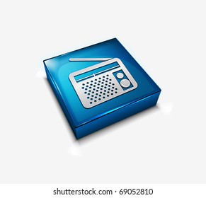 3d vector FM radio web icons design element.