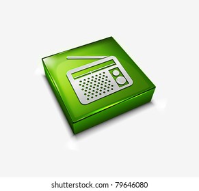 3d vector FM radio web icons design element.