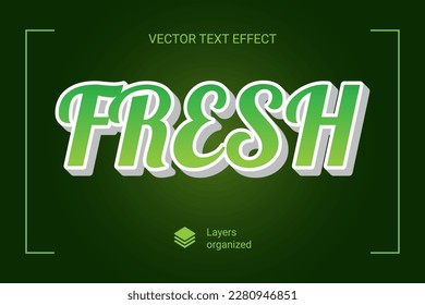 3D vector fresh text effect