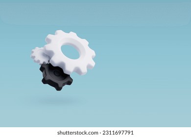 3d Vector Gears and Cogs Mechanism, AI in science and business, Technology and engineering mechanic concept. Eps 10 Vector.