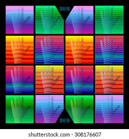 3D vector geometric shape icons set
