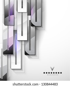 3d vector geometrical design: realistic metal stripes