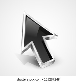 3d Vector Glossy Arrow Mouse Pointer. EPS10