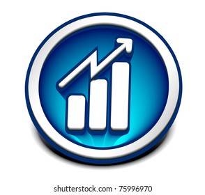3d vector glossy business graph web icon design element.