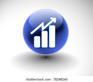 3d vector glossy business graph web icon design element.