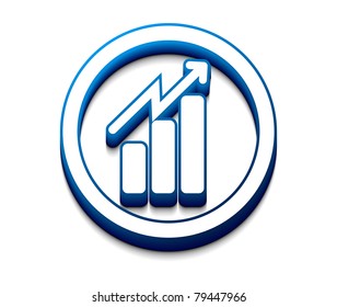 3d vector glossy business graph web icon design element.