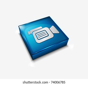 3d vector glossy film Camera web icon design element.