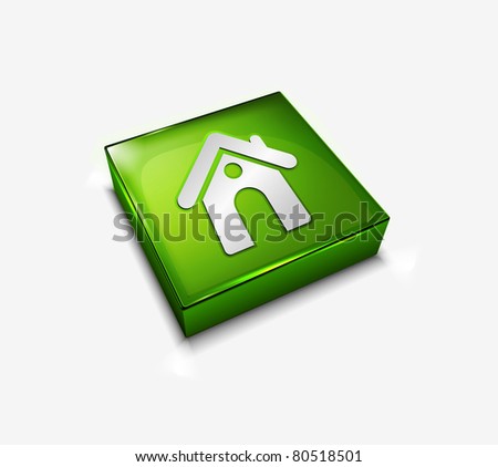 3d vector glossy home web icon design element.