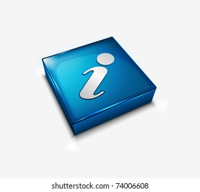 3d vector glossy Information web icon design element.