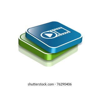 3d vector glossy media icon design element.