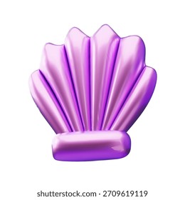 Concha abstrata minimalista brilhante 3D