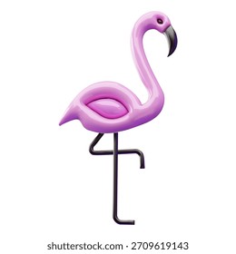 Flamingo abstrato minimalista brilhante 3D