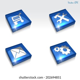 3d vector glossy setting and repair web icon set - vector eps10