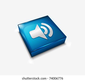 3d vector glossy speaker web icon design element.