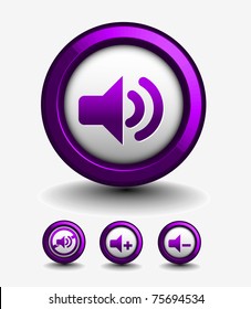 3d vector glossy speaker web icon design element.