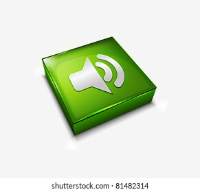 3d vector glossy speaker web icon design element.