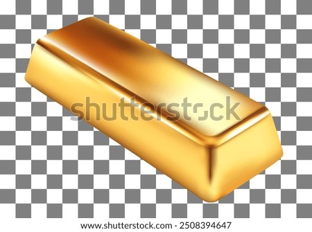 3D vector Gold bar, Stock trading investment asset exchange earning finance money bank currency saving economy concept, Mesh gradient wes
