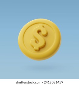 3d Vector Gold Coin, Bank services, Financial services, Business and financial concept. Eps 10 Vector.
