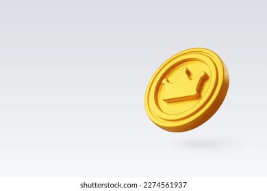 3d Vector Gold coin prize with star sign, Victory game champion. Eps 10 Vector.