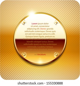 3d vector gold plate. Eps 10.