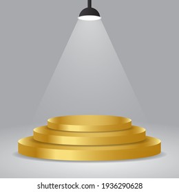 3D Vector Gold Podium with lamp