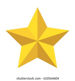 3D vector golden star 