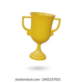 3.ª copa de trofeo de oro vectorial. Ilustración vectorial. Trofeo de fútbol campeón