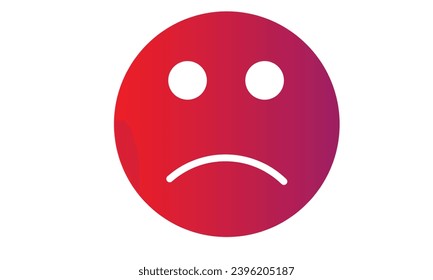 3D vector gradient shaded sad face icon, sad symbol, person symbol