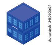 3d vector graphic of a blue isometric office building suitable for designs and layouts