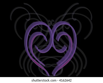 3D vector graphic heart shaped