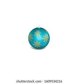 3d vector graphics. Christmas tree toy isolated on white background.