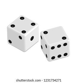 3D vector graphics. Dice isolated on white background.