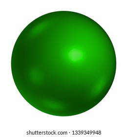 3d vector graphics. Metal ball isolated on white background.