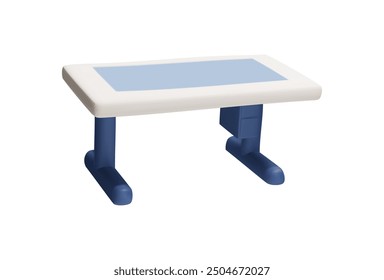 3d vector graphics of a plastic desktop, a comfortable folding workplace isolated on a white background. Ideal for design with practical furniture