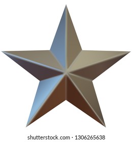 3d vector graphics. Realistic star isolated on white background.