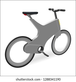 3D vector graphics. Road bike isolated on white background.
