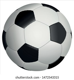 3d vector graphics. Soccer ball Isolated on a white background.