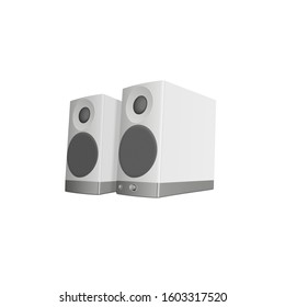 3d vector graphics. Speaker system isolated on a white background.