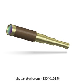 3d vector graphics. Spyglass isolated on a white background.