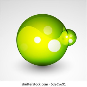 Esfera abstracta verde vectorial 3D