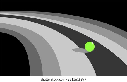 3d vector green ball trajectory