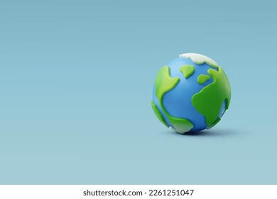 3d Vector Green Planet Earth, Earth Day, Environment day, Ecology concept. Eps 10 Vector.