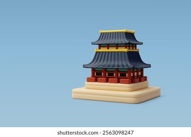 3d Vector Gyeongbokgung palace, Seoul landmark, Elements tourism concept. Eps 10 Vector.