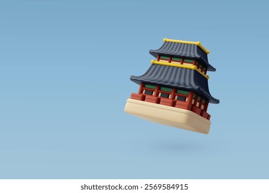 3d Vector Gyeongbokgung palace, Seoul landmark, Elements tourism concept. Eps 10 Vector.